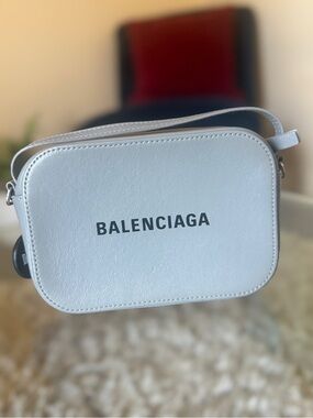 Balenciaga Gray Leather Camera Bag